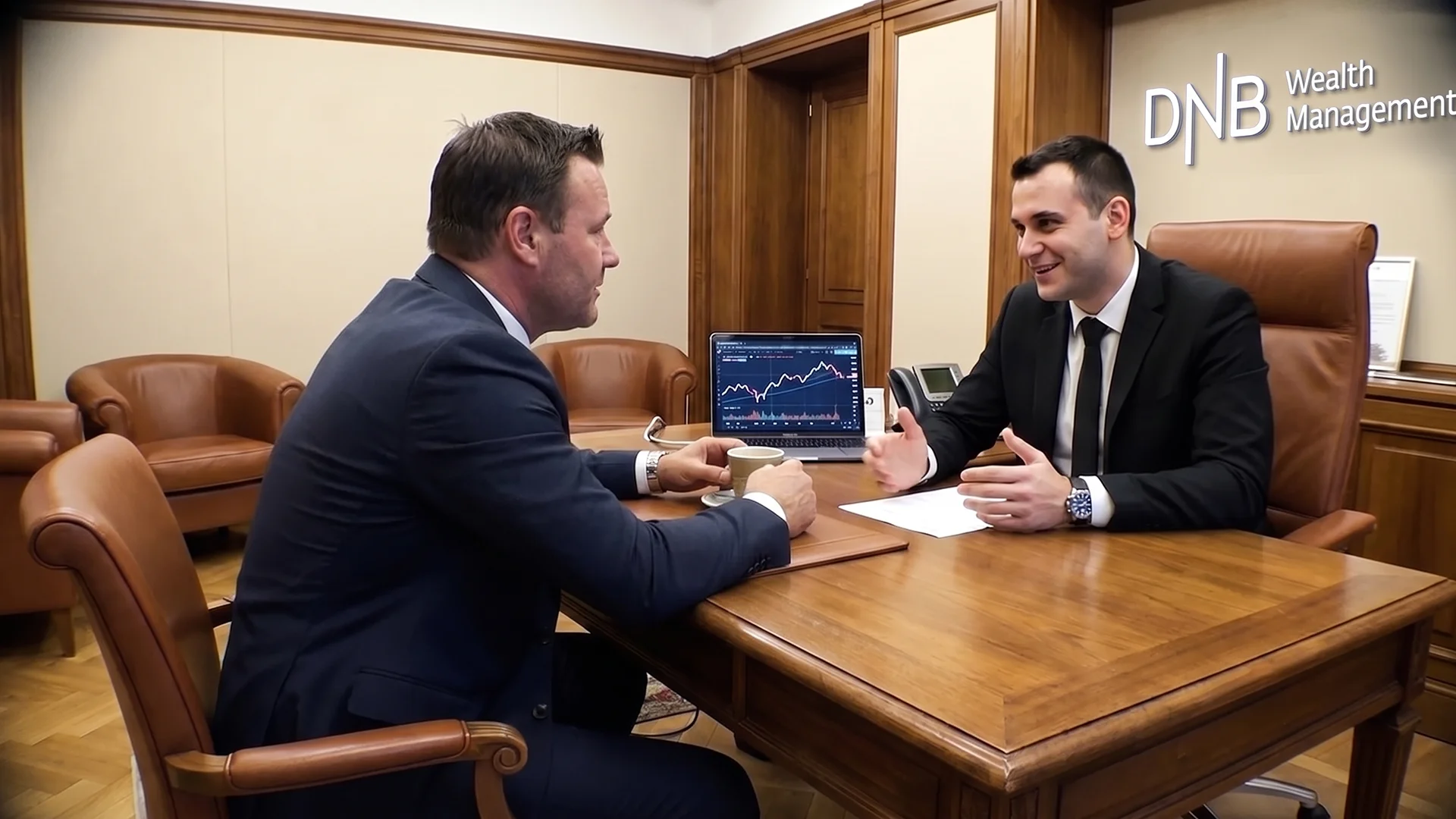 Skjult kamera: Nakstad i dress i DNBs Private Banking-avdeling